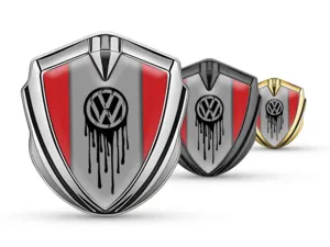 VW Abovedado Emblema Insignia Estilo Pro Acero Inoxidable